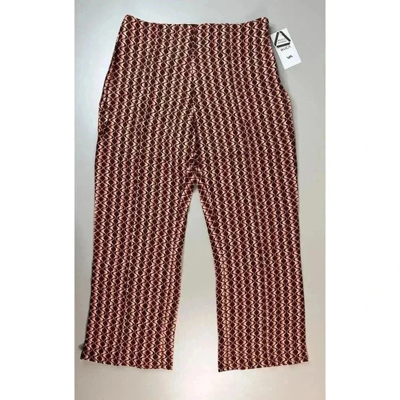 RVCA NWT Women’s Drip High Waisted Pants Size 29 Retro 70s Side Zip Flared Leg - Picture 9 of 16